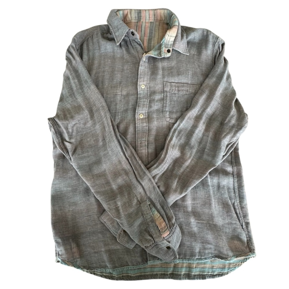 Faherty Men’s button-Down Striped Reversible Line… - image 3